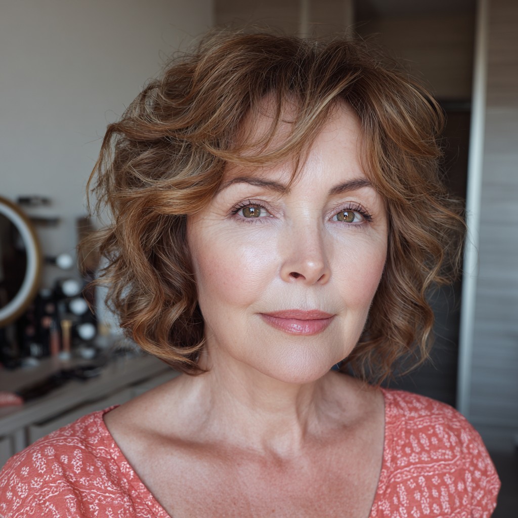 Charming Soft Wavy Cut with Subtle Caramel Highlights