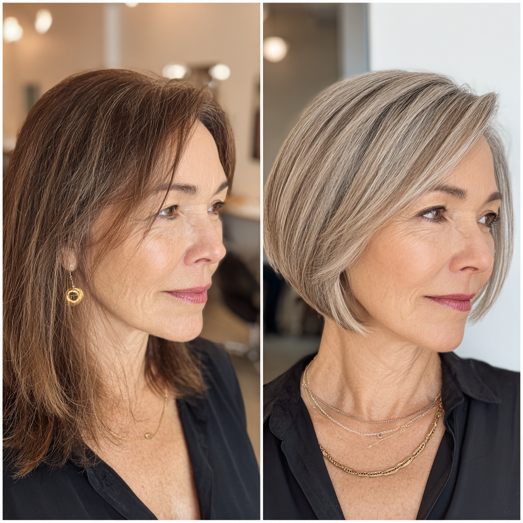 Chic Ash Blonde Stacked Bob with Subtle Layers