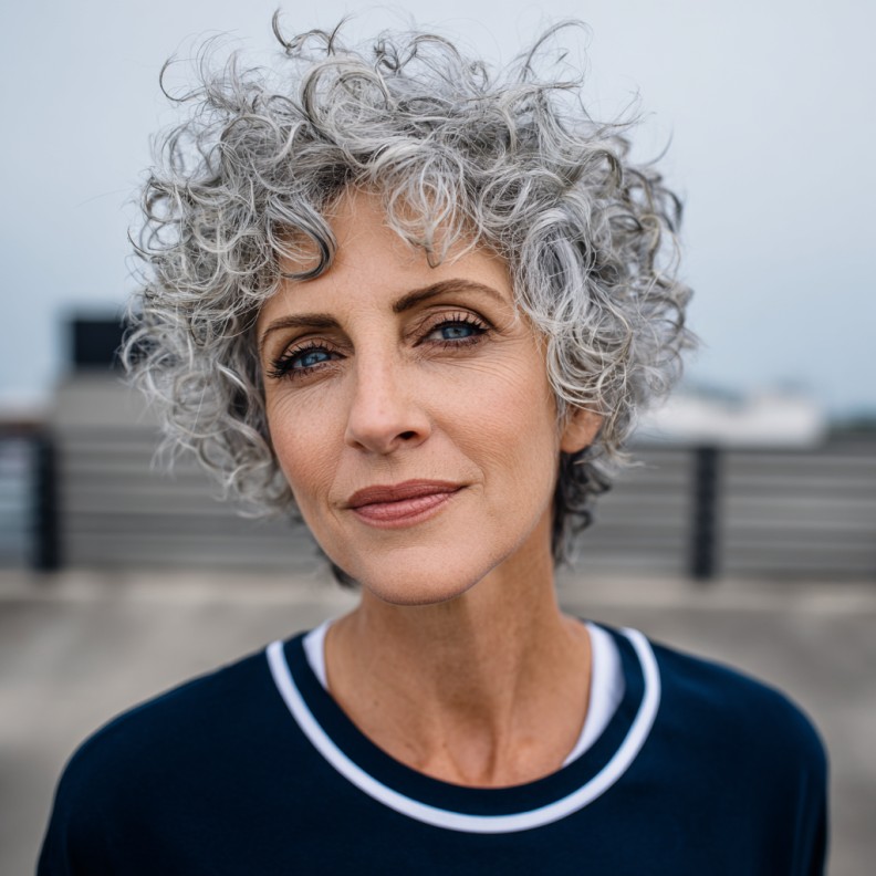 Chic Curly Pixie Cut with Defined Texture