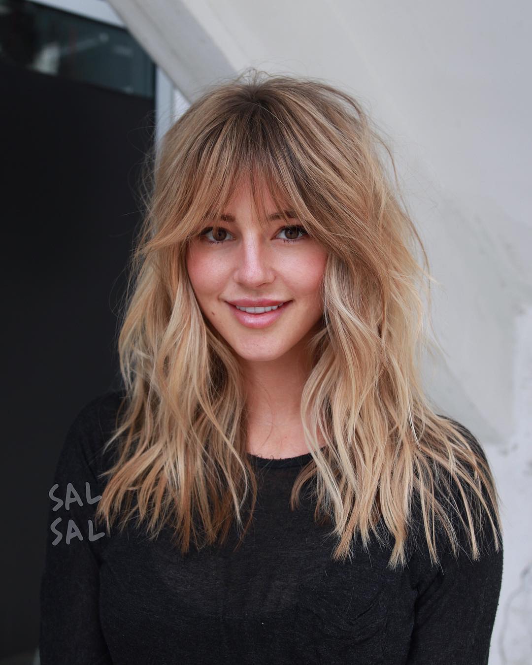 Chic Messy Long Bangs with Layered Texture