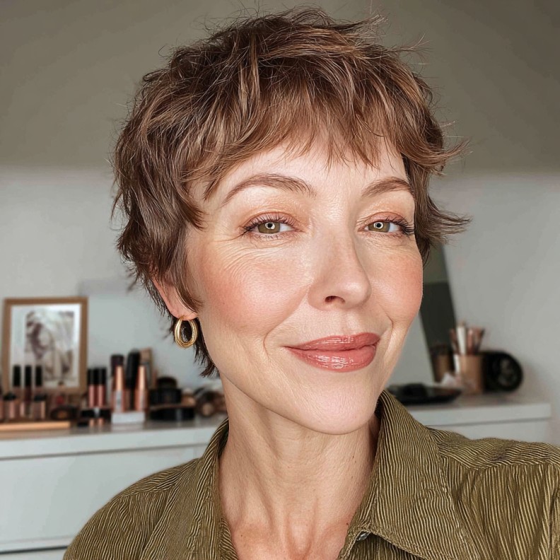 Chic Textured Messy Pixie with Soft Layers