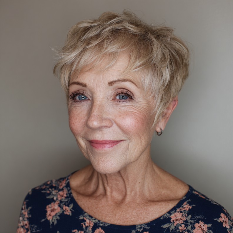 Chic Textured Short Pixie with Soft Blonde Layers