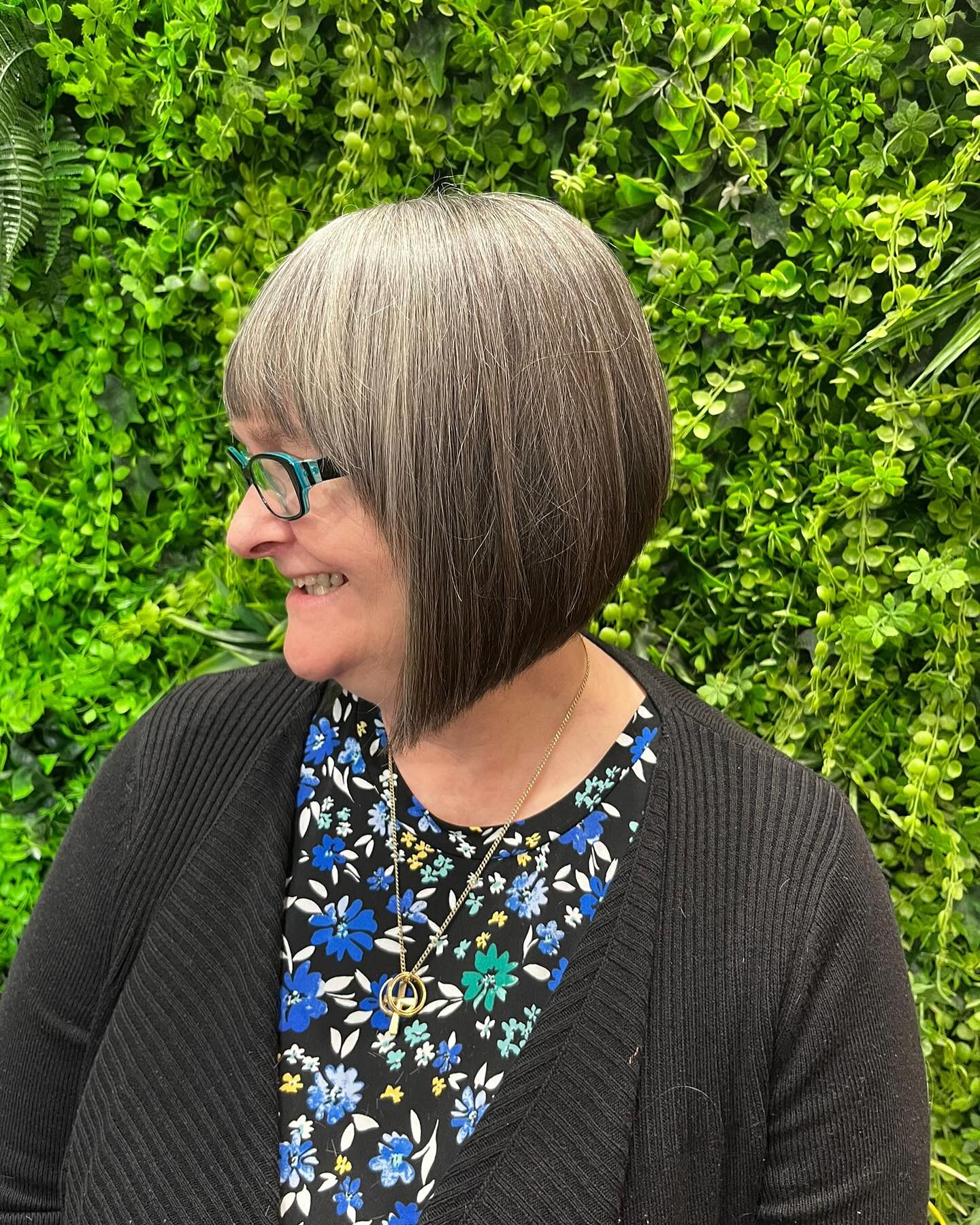 Classic Textured Bob with Subtle Gray Highlights