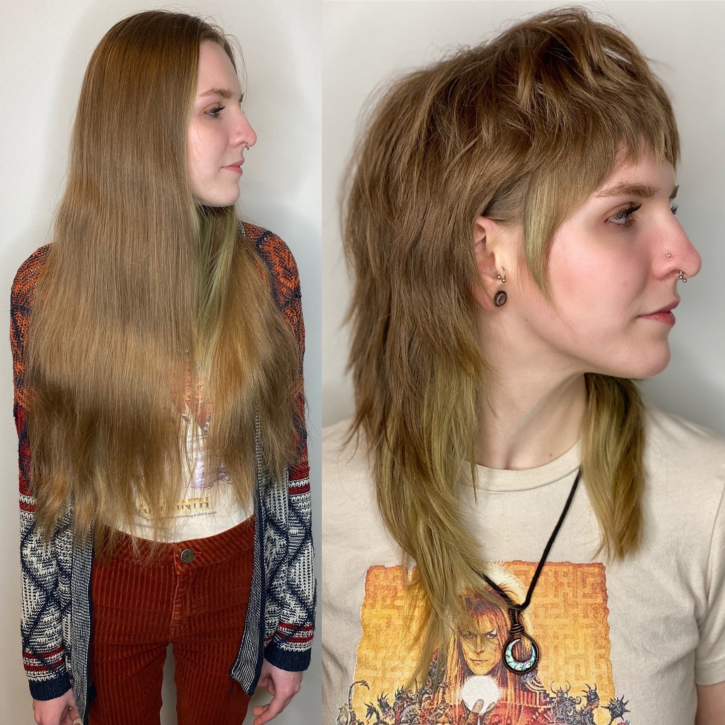 Edgy Textured Mullet with Subtle Highlights