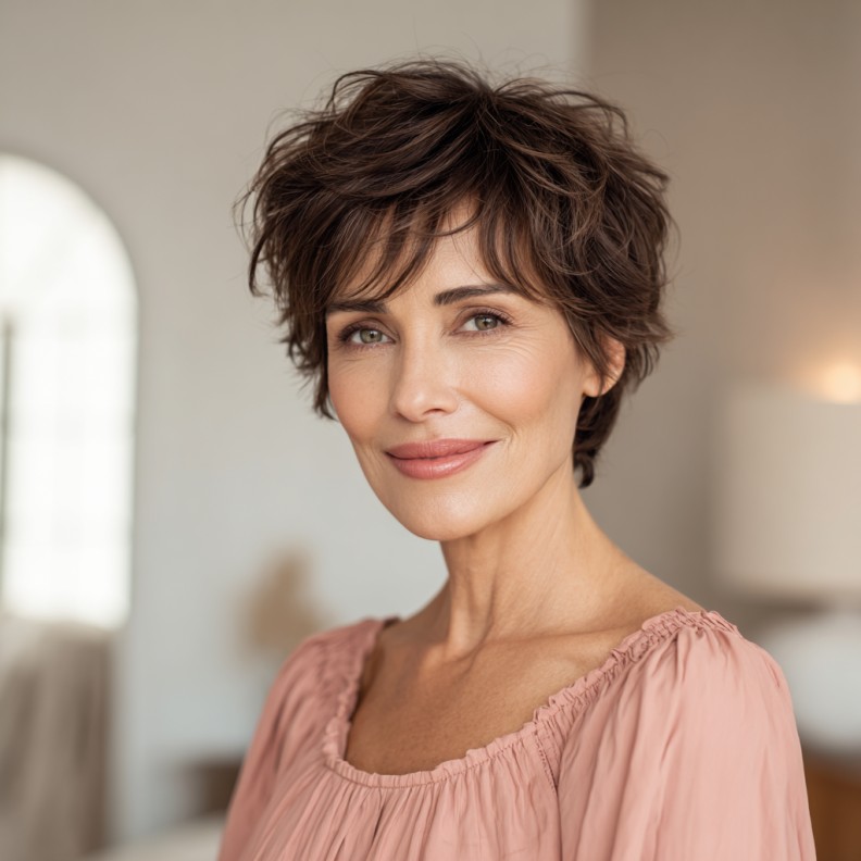 Effortlessly Chic Textured Pixie Cut with Soft Layers