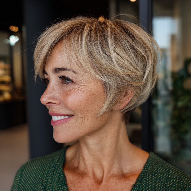 Effortlessly Chic Textured Pixie with Soft Layers