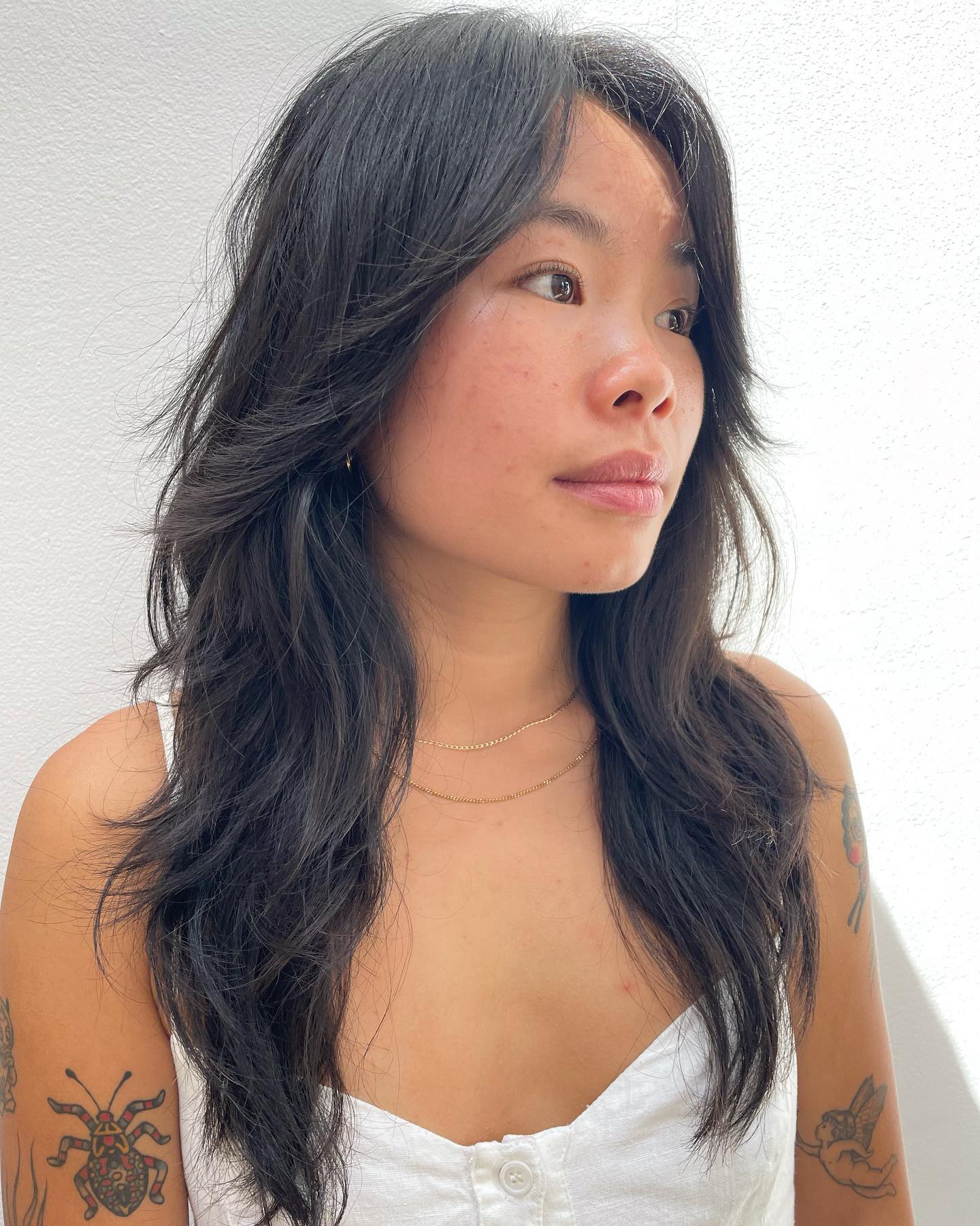 Modern Long Bangs with Soft Volume and Texture