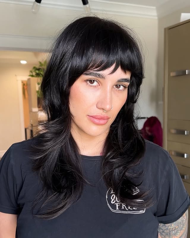 Modern Shag Cut with Soft Bangs and Textured Layers