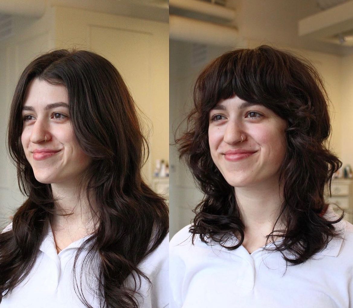 Modern Shaggy Cut with Textured Bangs