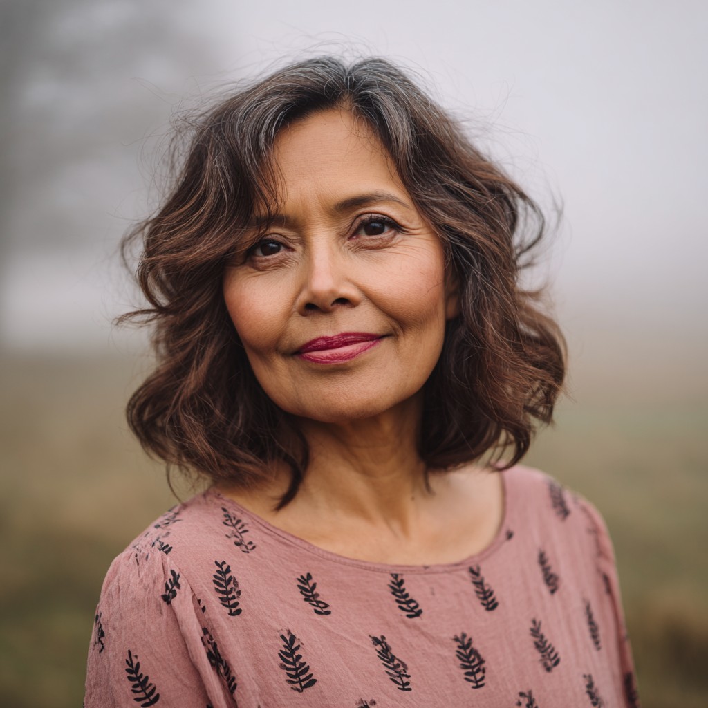 Soft Layered Wavy Bob with Natural Volume