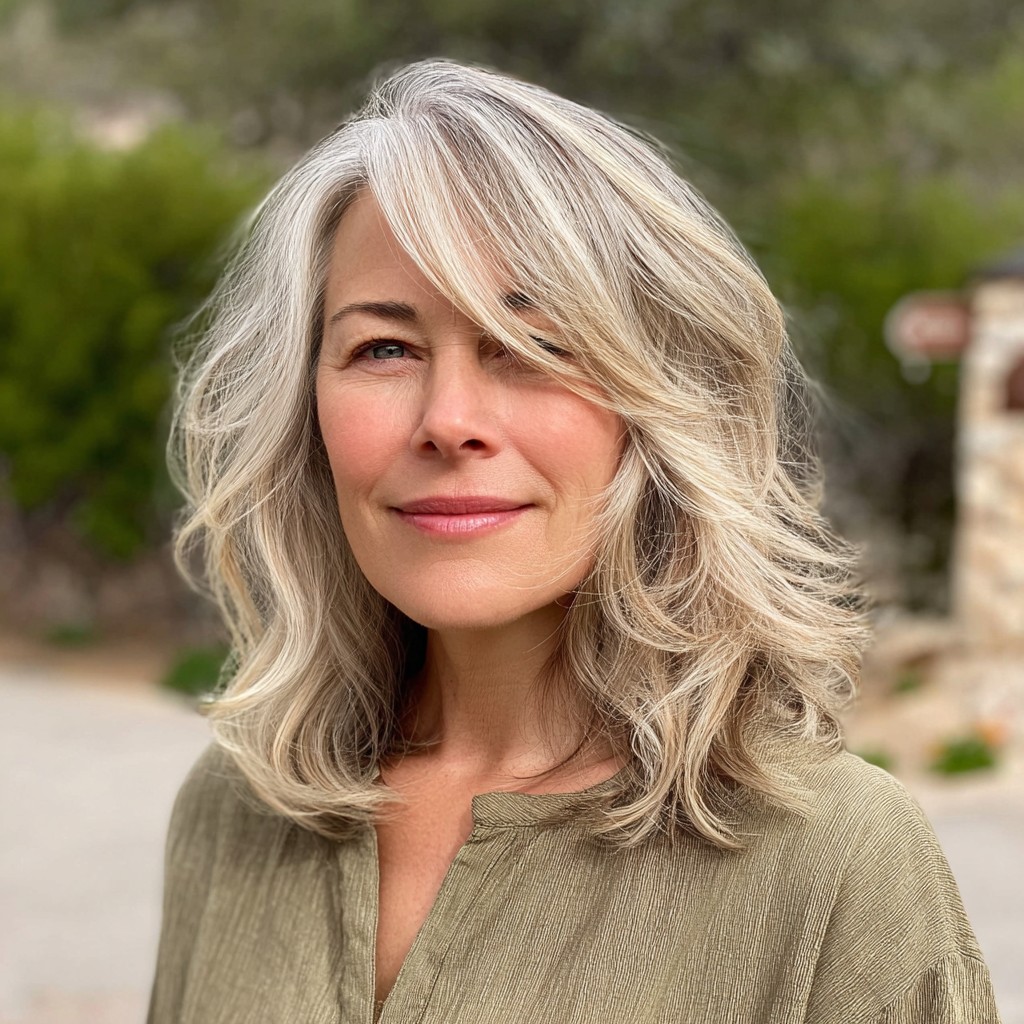 Soft Layered Wavy Cut with Face-Framing Highlights