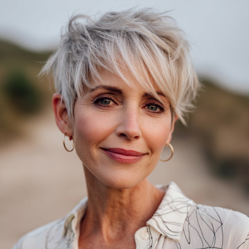 Softly Textured Messy Pixie Cut