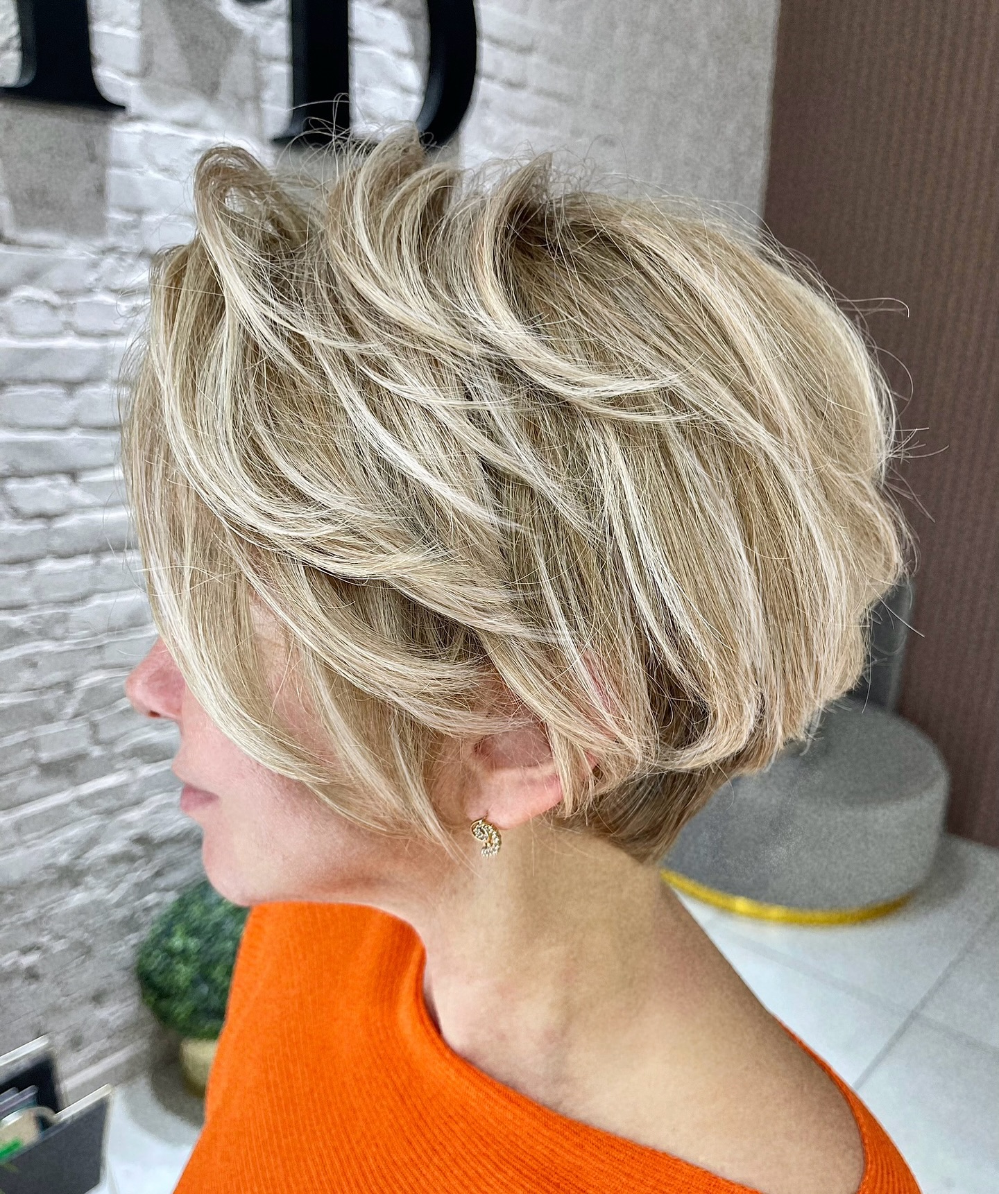 Textured Ash Blonde Pixie with Subtle Layers