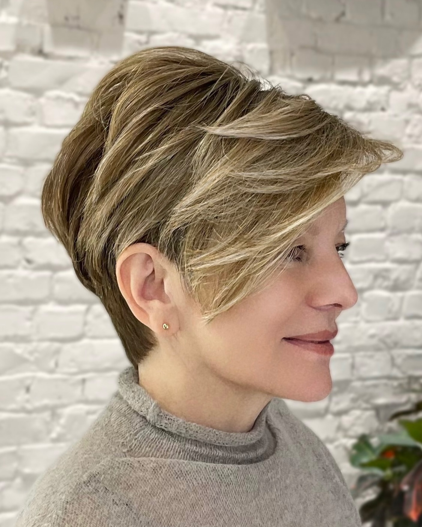 Textured Asymmetrical Pixie with Subtle Highlights