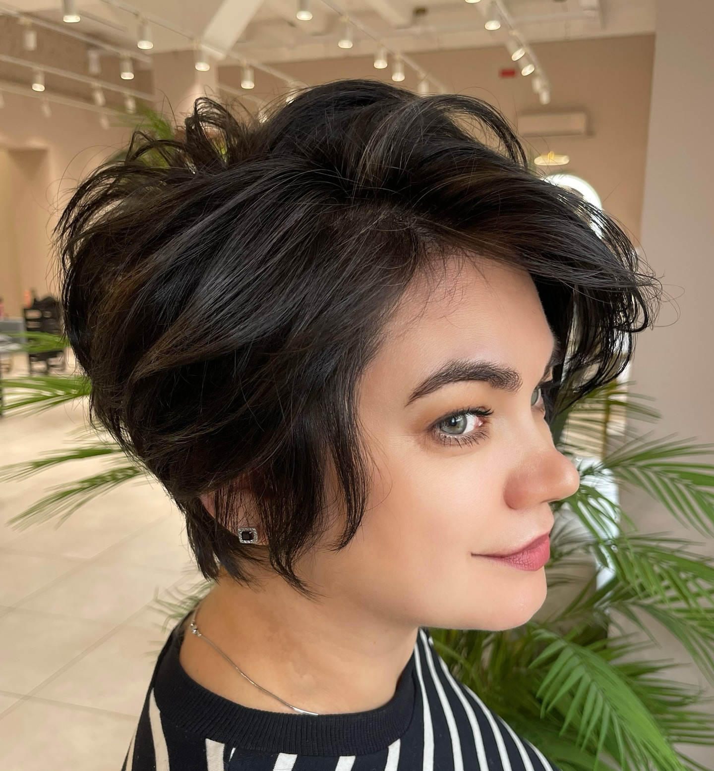 Textured Black Pixie Cut with Soft Layers