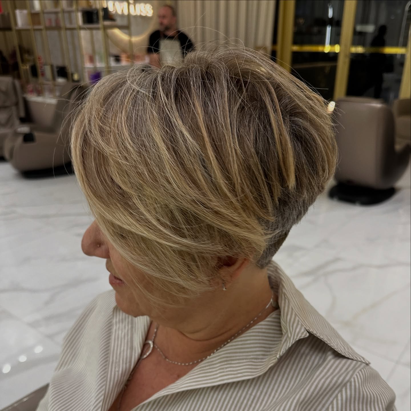 Textured Blonde Pixie with Subtle Layers