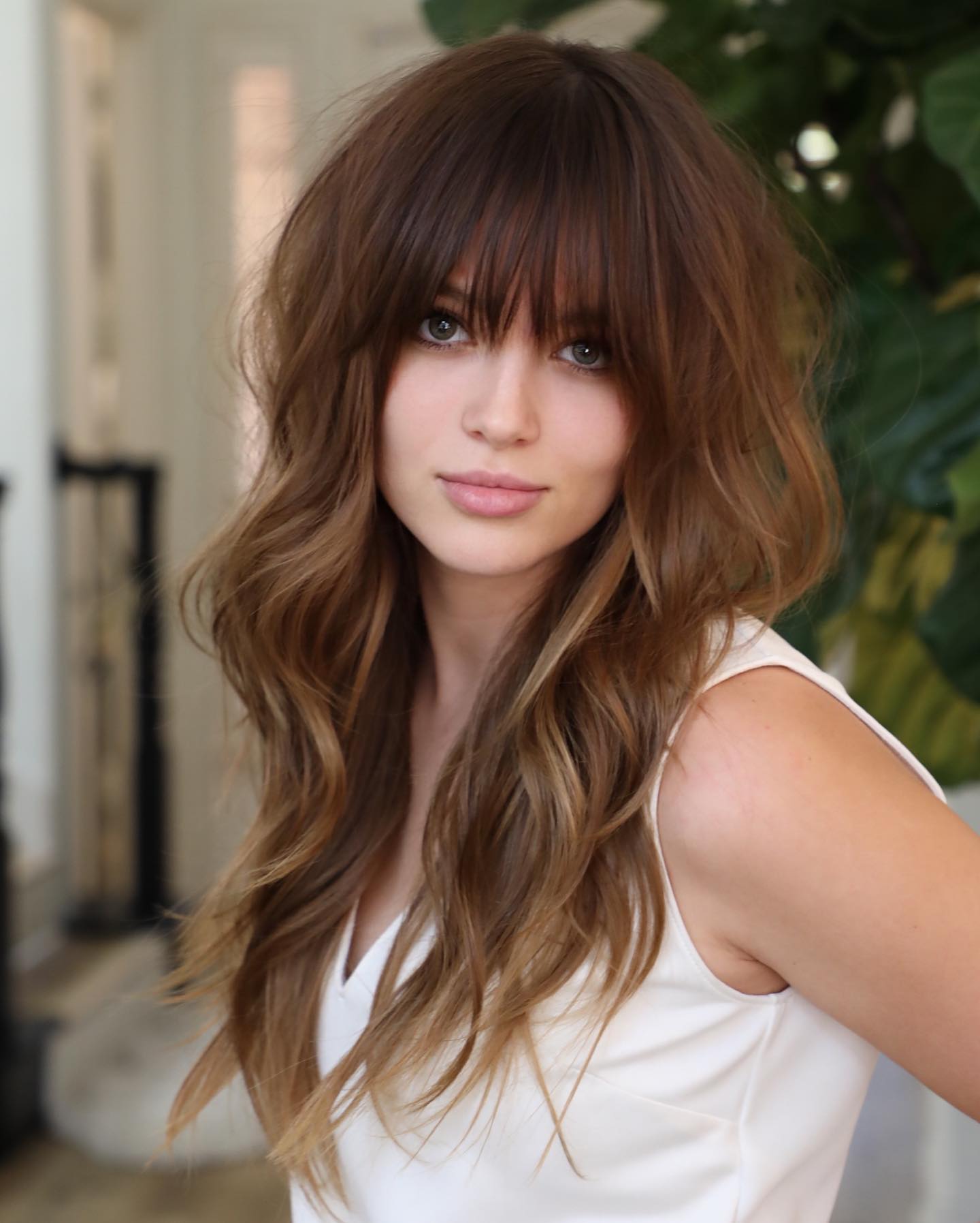 Textured Long Bangs with Effortless Waves