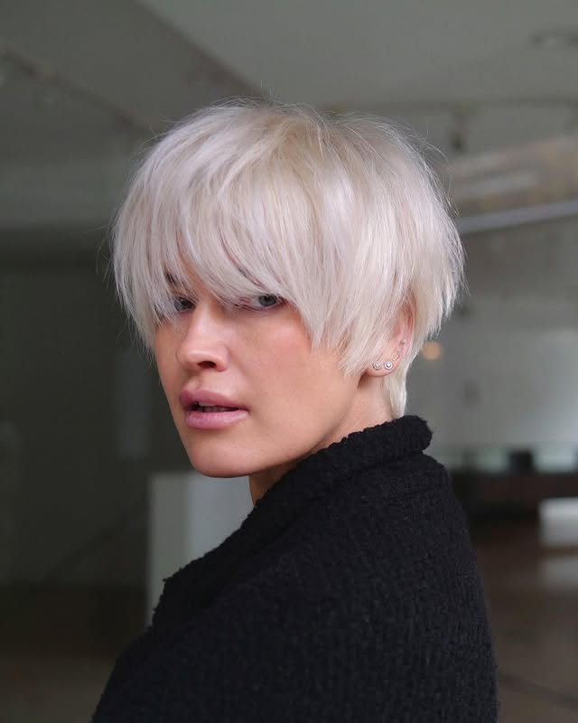 Textured Long Bangs with Modern Edge