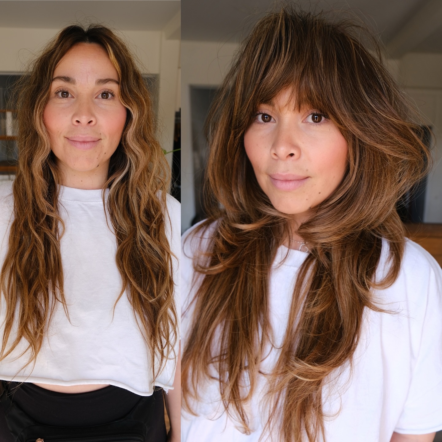 Textured Shag with Chic Curtain Bangs