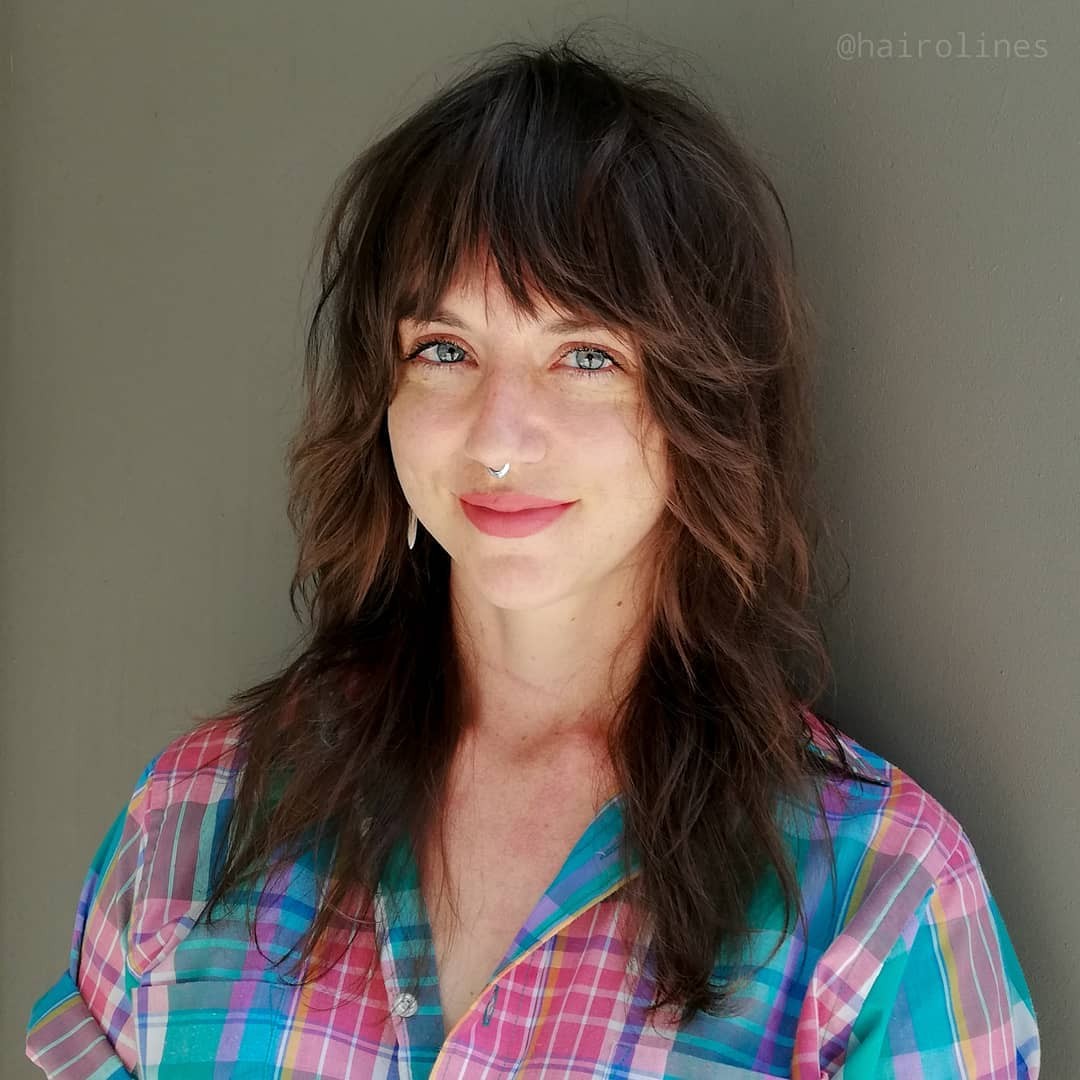 Textured Shaggy Bangs with Defined Layers