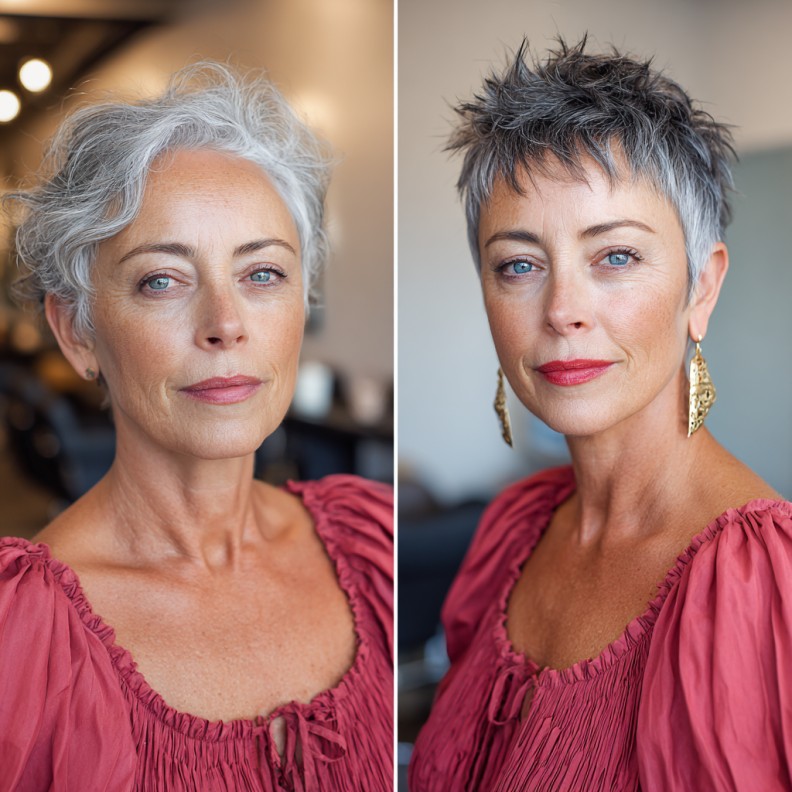 Textured Short Pixie Cut with Subtle Highlights