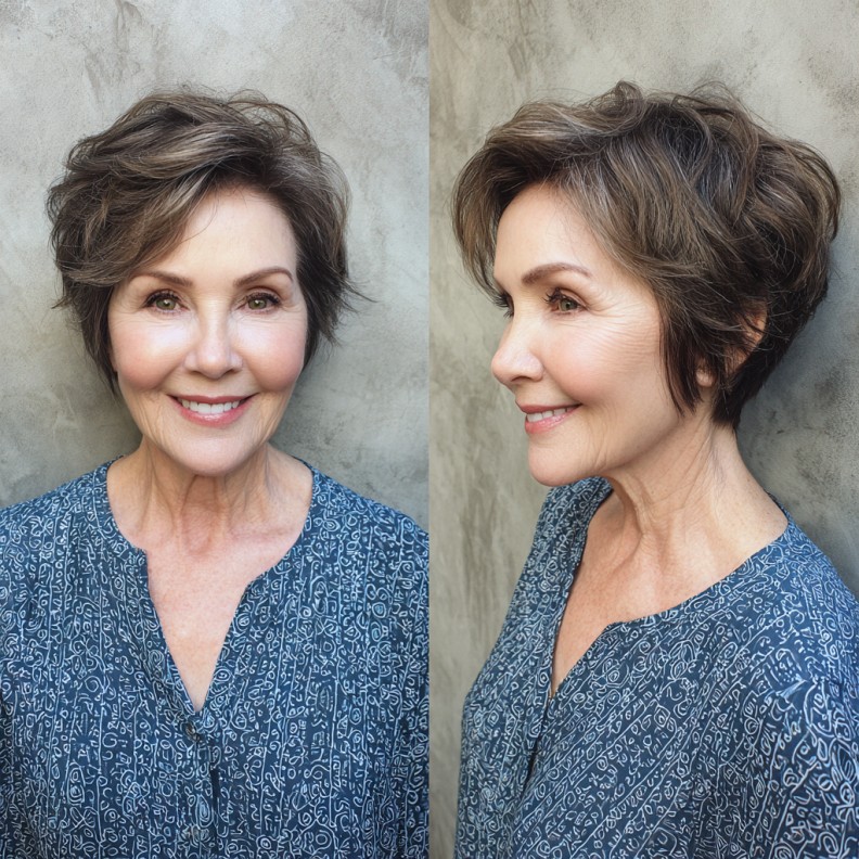 Textured Short Pixie with Flattering Volume