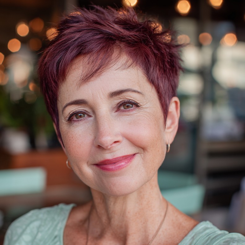 Vibrant Short Pixie Cut with Textured Layers