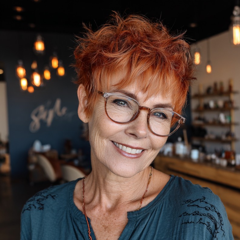 Vibrant Textured Pixie with Wispy Layers