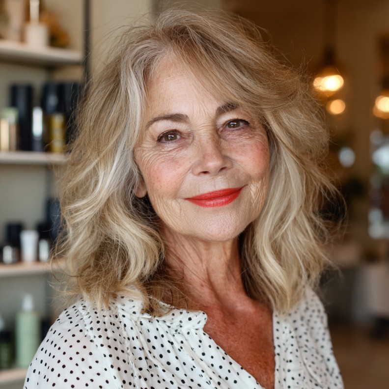 Warm Blonde Textured Waves with Soft Layers