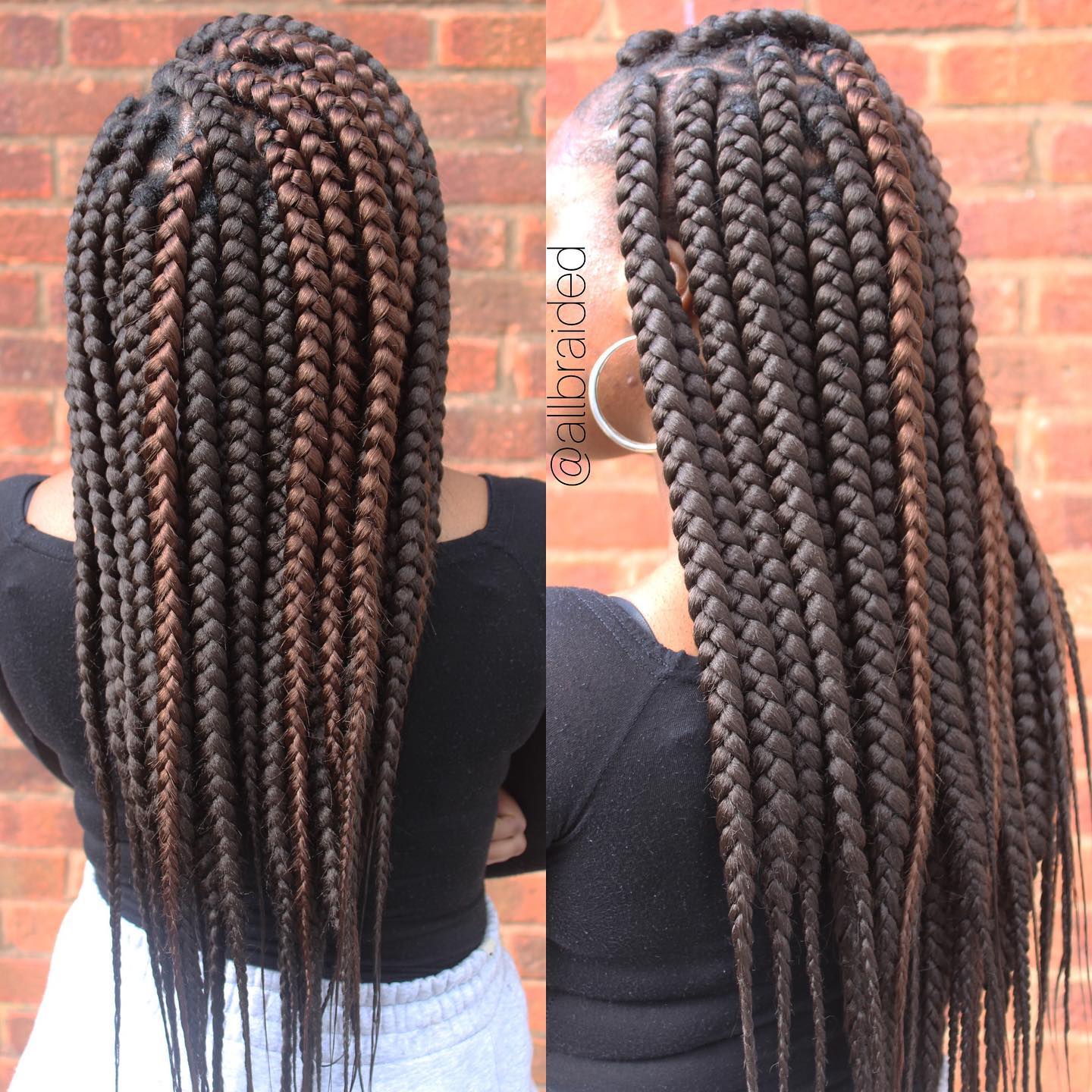 Bold Long Jumbo Braids with Subtle Caramel Undertones