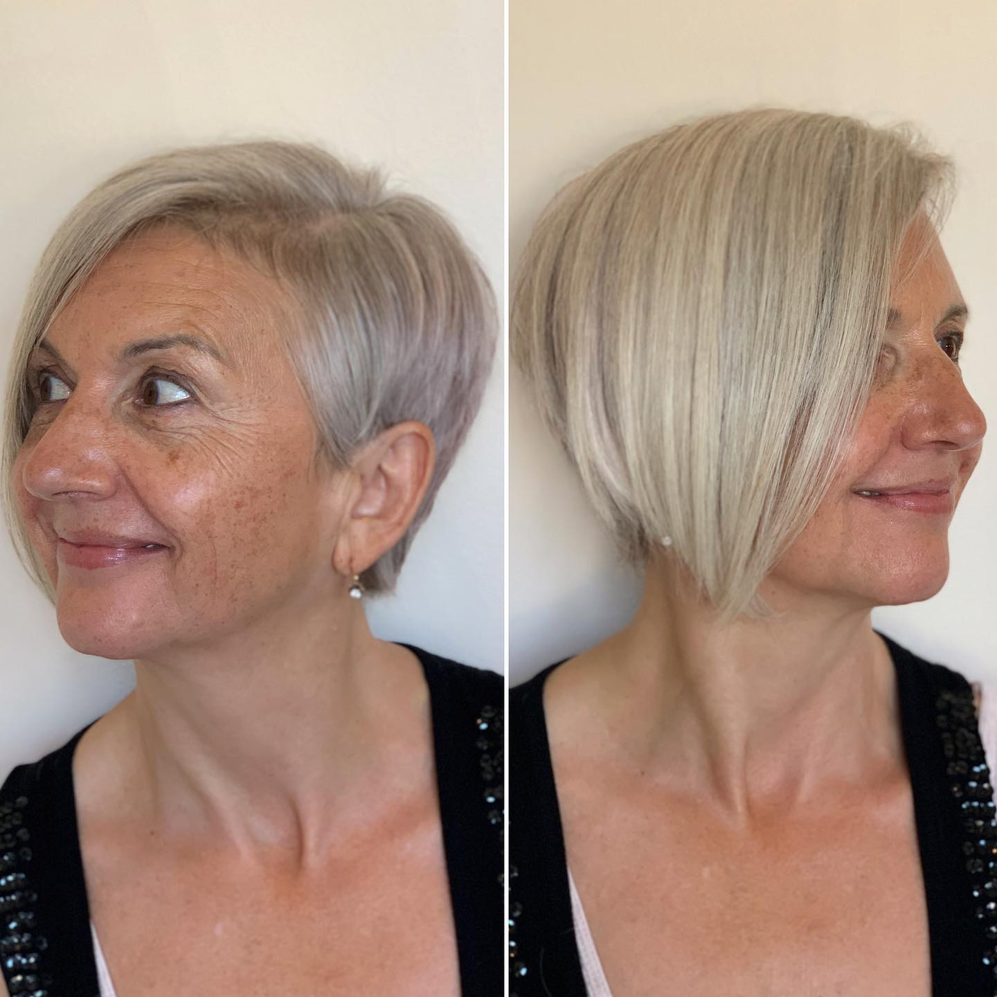 Chic Blended Asymmetrical Pixie with Subtle Grey Tones