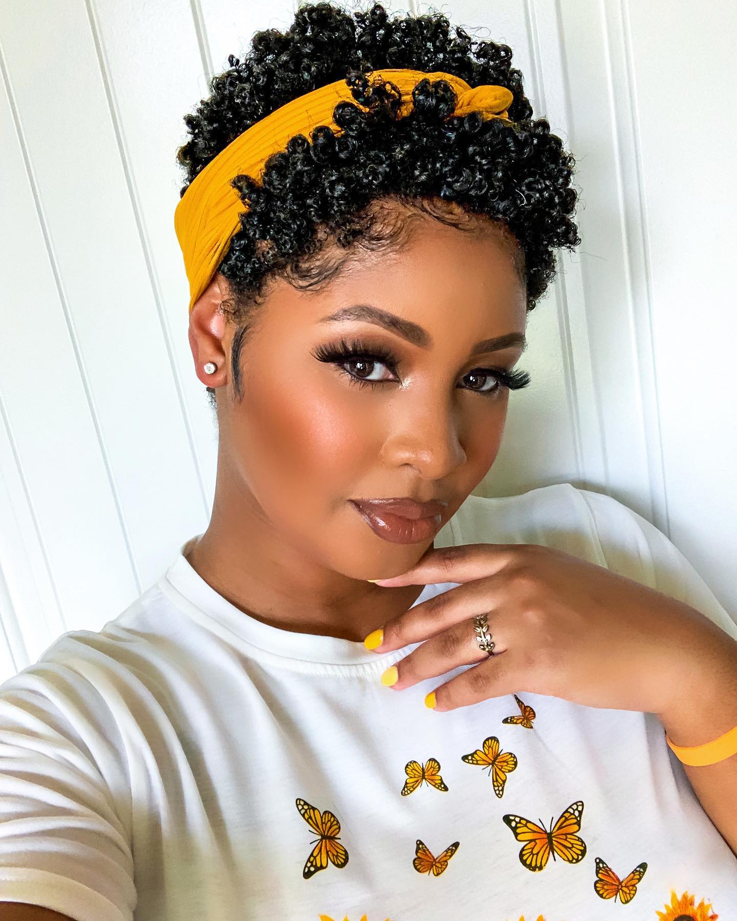 Chic Curly Pixie with Vibrant Headband