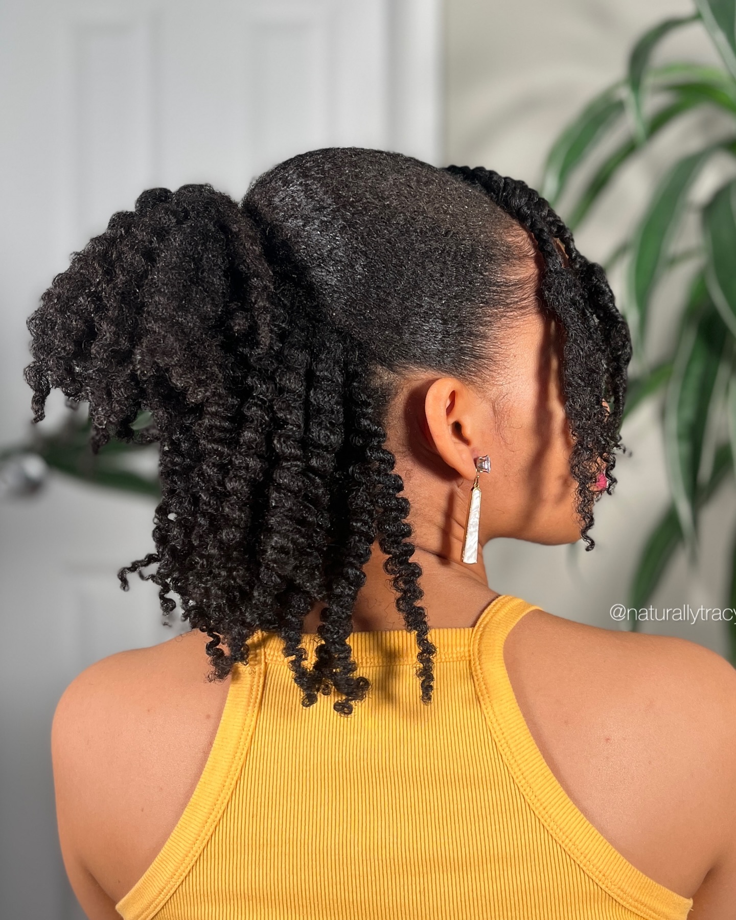 Chic High Puff with Defined Curls