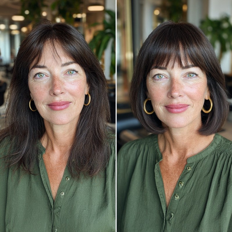 Chic Layered Bob with Soft Bangs
