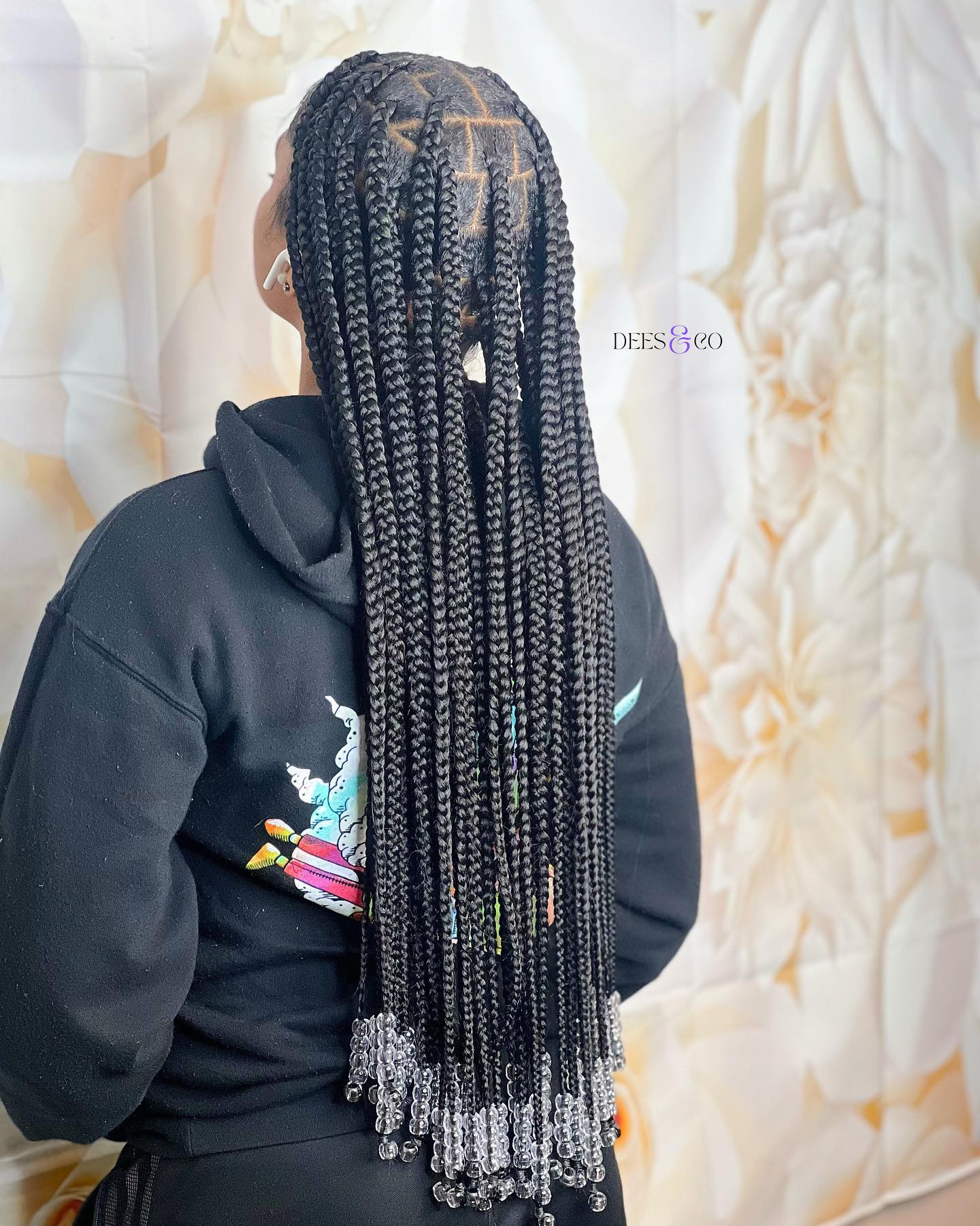 Chic Long Jumbo Braids with Crystal Accents