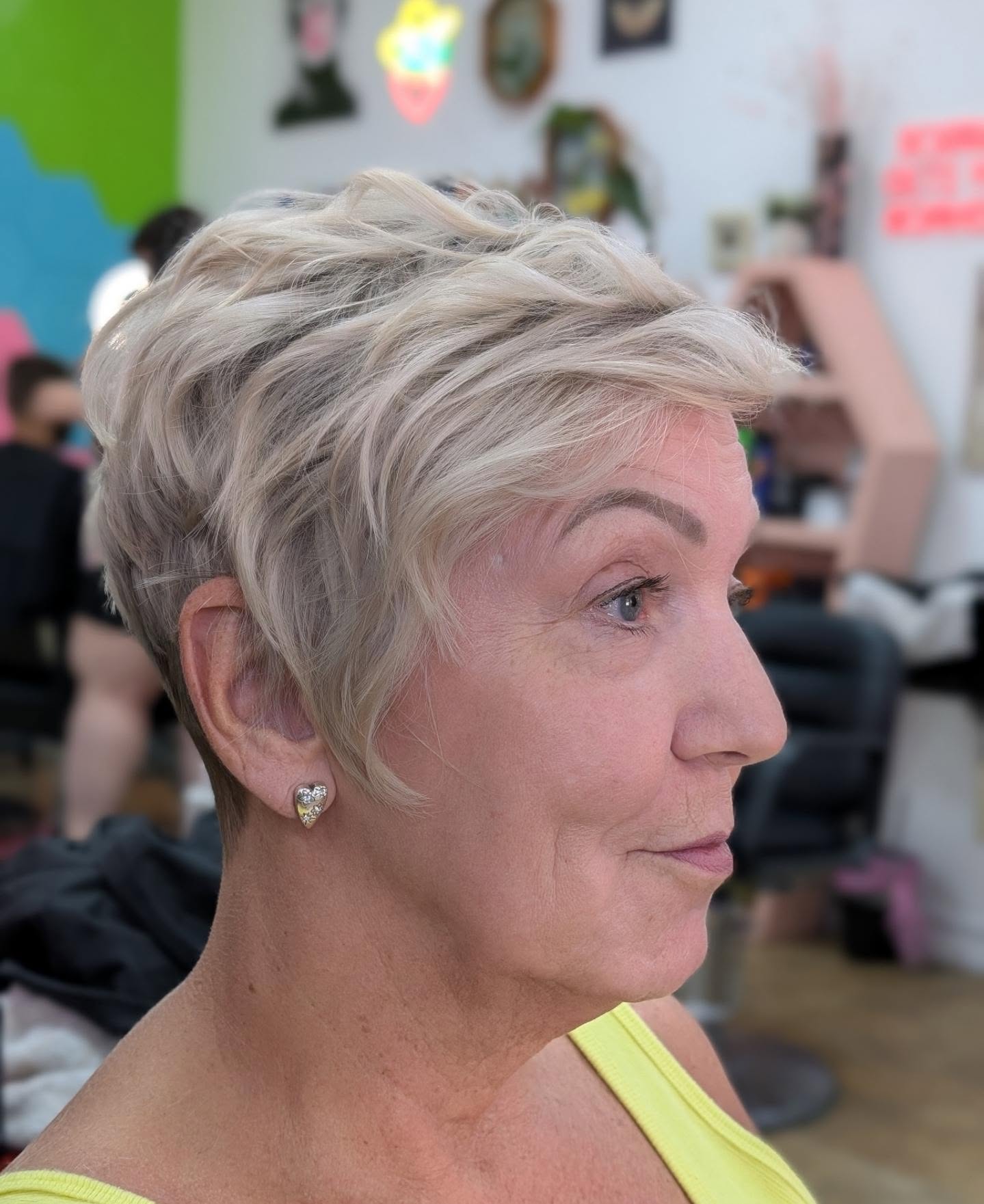 Chic Textured Asymmetrical Pixie with Soft Waves