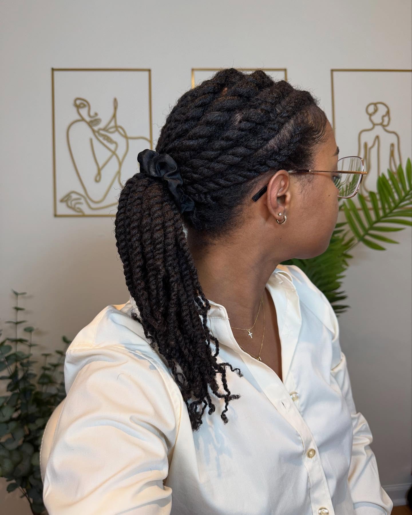 Chic Twisted Ponytail with Defined Texture