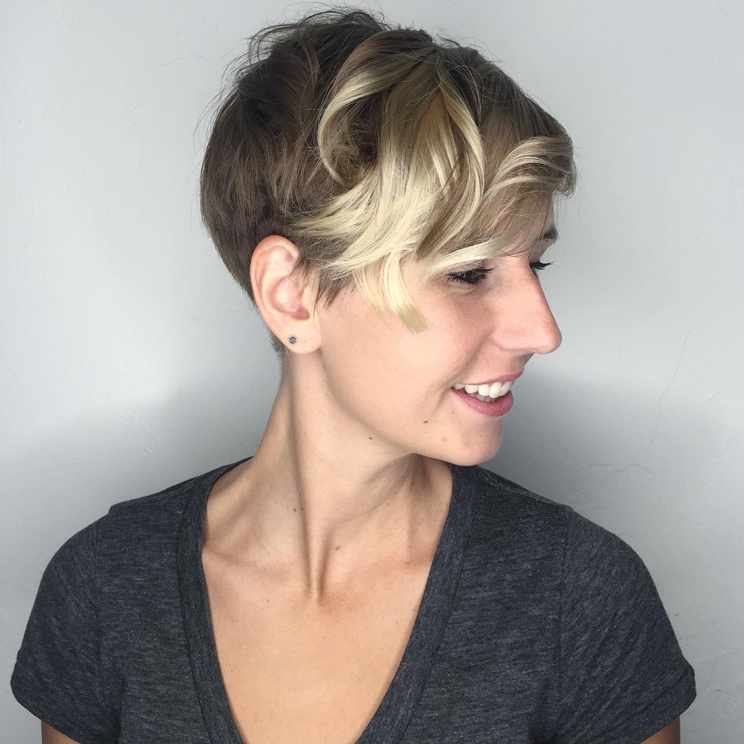Chic Two-Toned Asymmetrical Pixie Cut