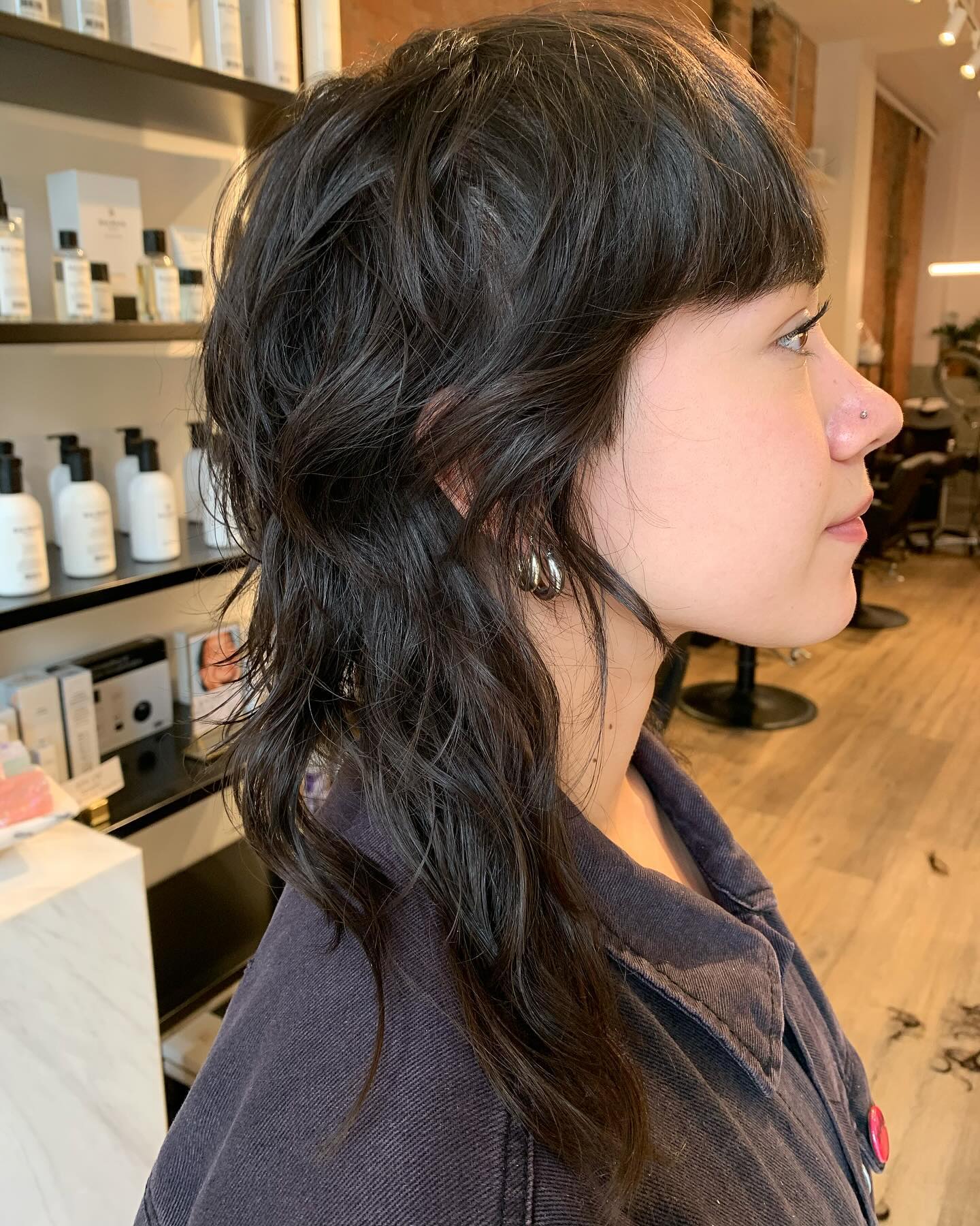 Playful Textured Shag with Bangs