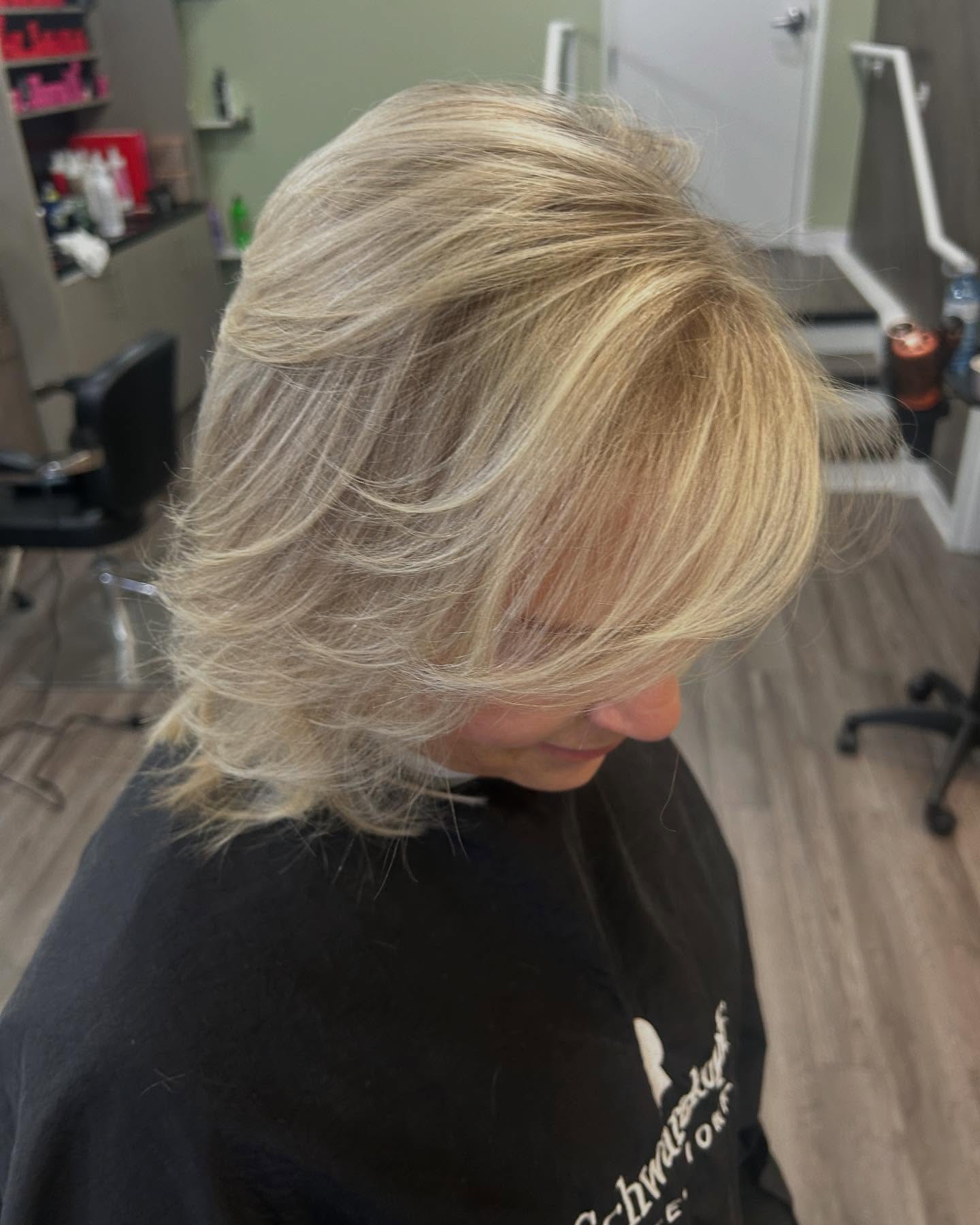 Softly Layered Ashy Blonde Cut with Feathered Ends