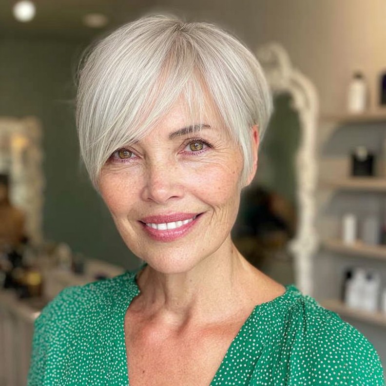 Stylish Ash Blonde Asymmetrical Pixie with Soft Layers