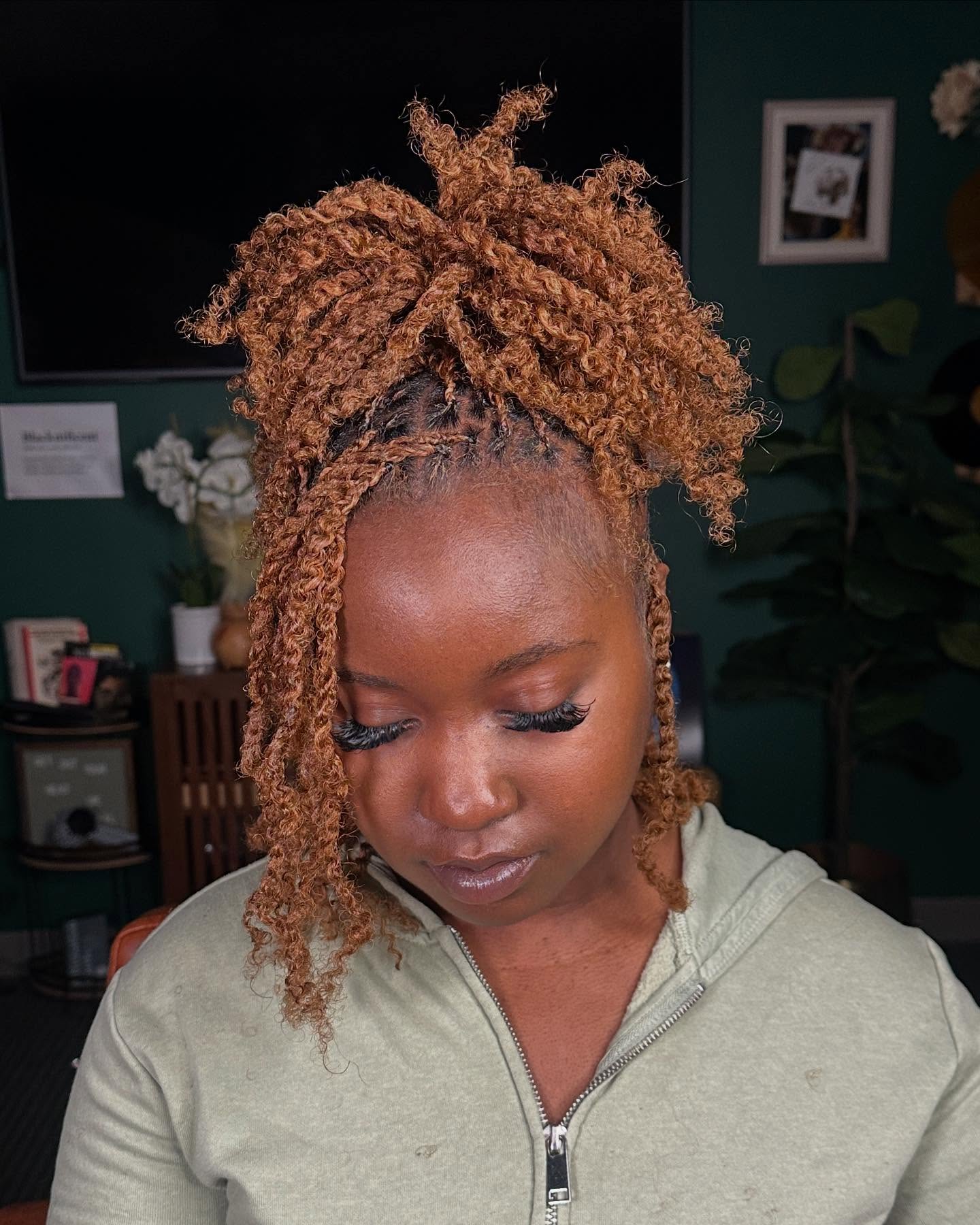 Textured High Ponytail with Intricate Braiding