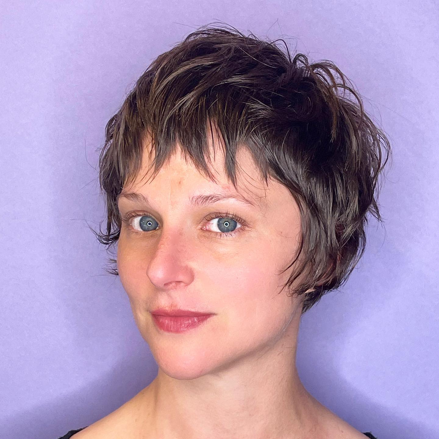 Textured Long Pixie with Soft Fringes