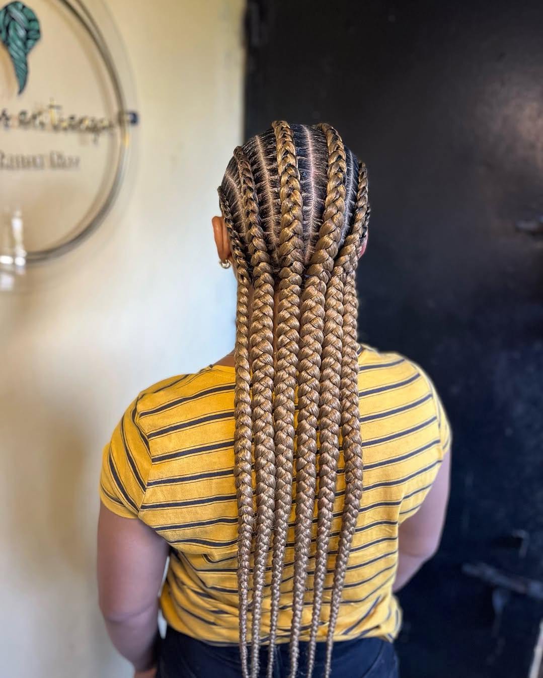 Trendy Long Jumbo Braids with Defined Sections