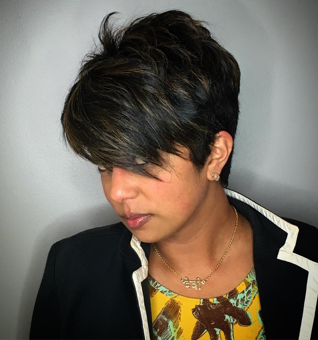 chic asymmetrical pixie with flirty layers