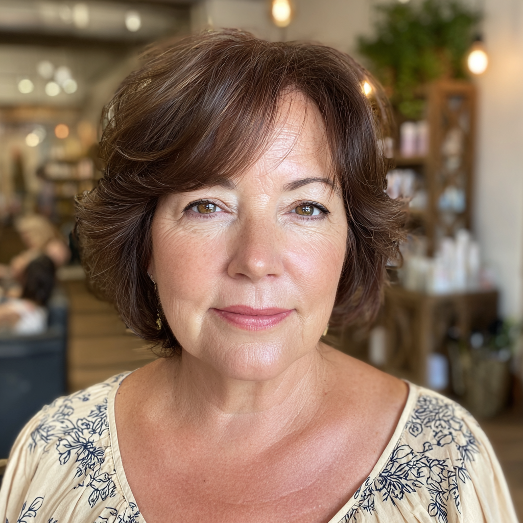 Chic Layered Bob with Soft Angled Bangs