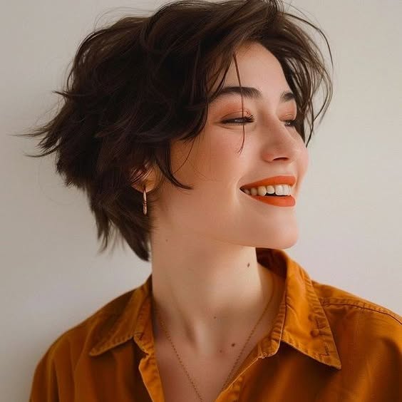 Chic Layered Textured Bob with Long Side Bangs