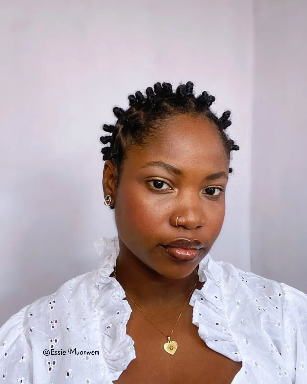 Chic Short Bantu Knots with Textured Volume