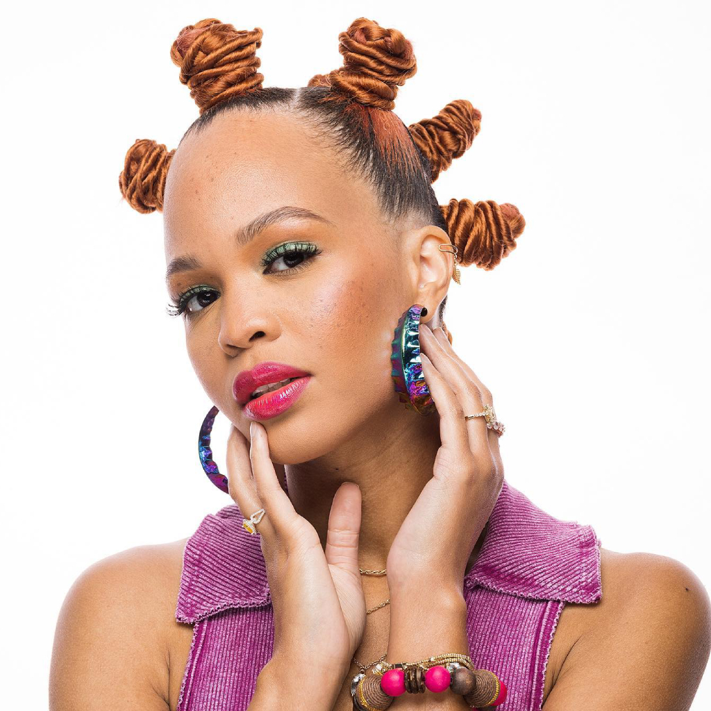 Creative High-Volume Bantu Knots with Defined Texture