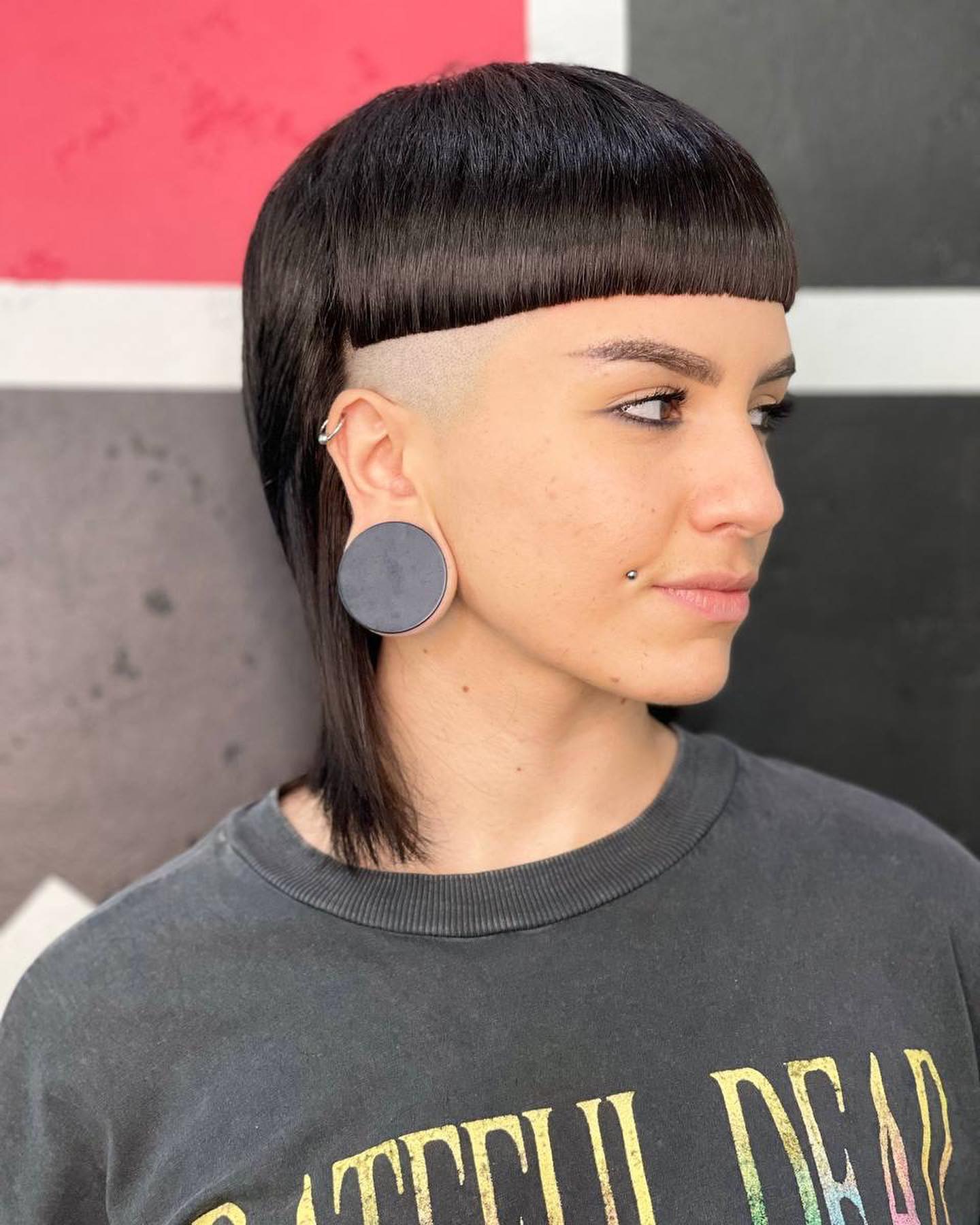 Edgy Asymmetrical Bob with Sharp Fringe